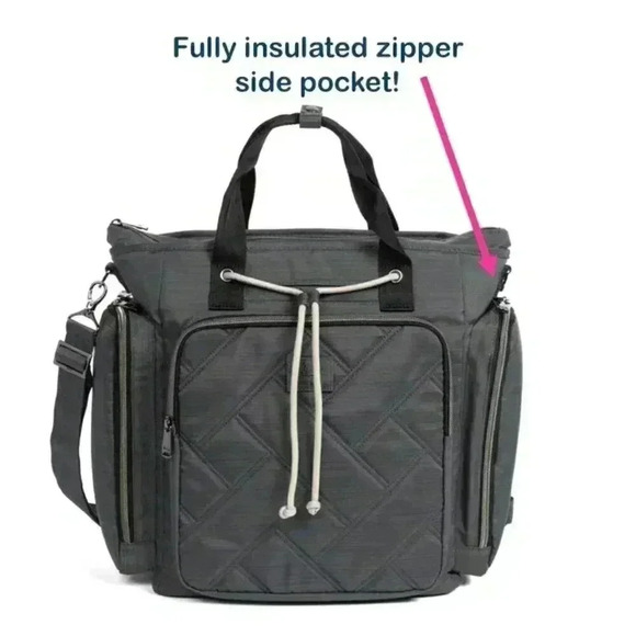 Lug Handbags - LUG Bustle Convertible Tote / Shoulder Bag / Top Handle Bag - Brushed Grey